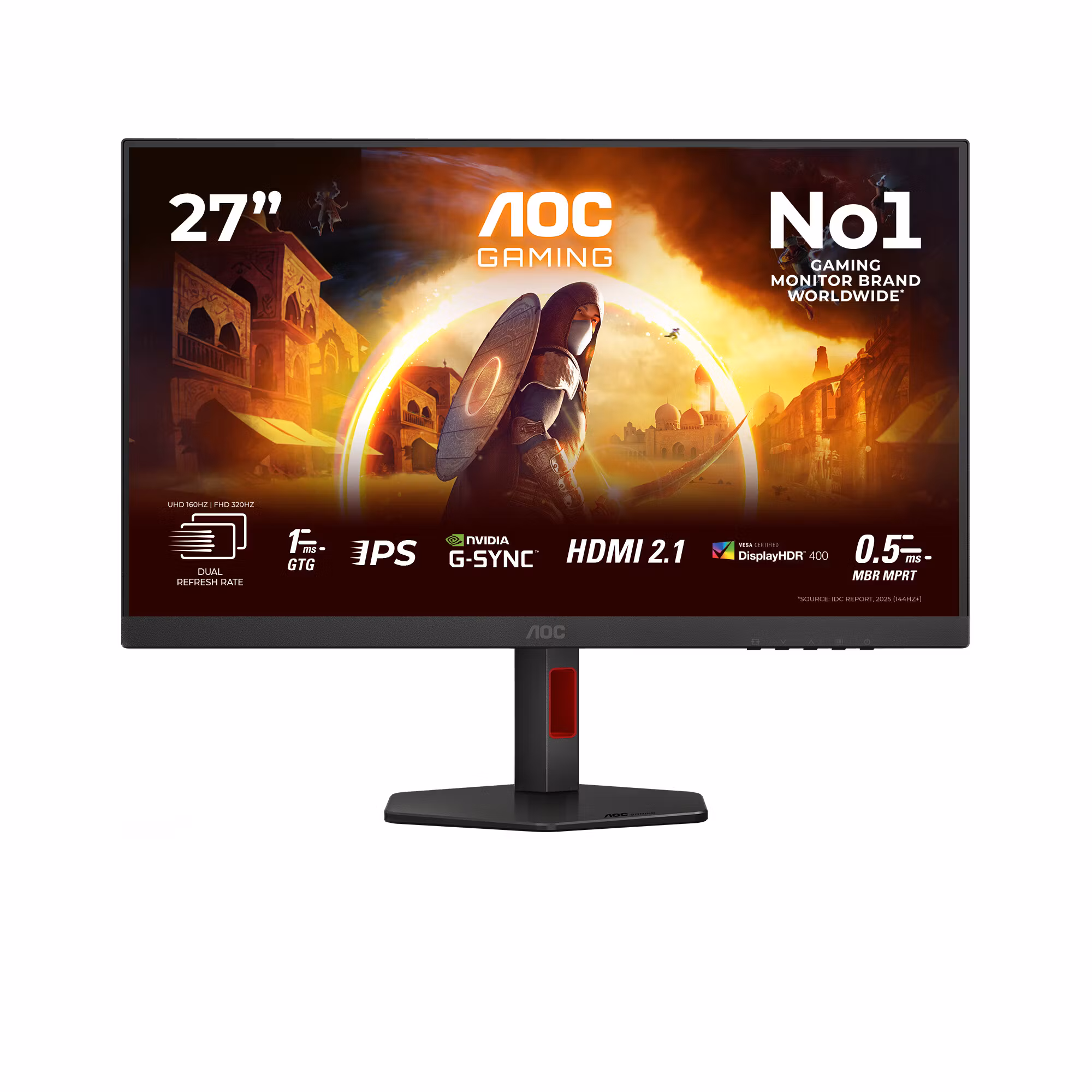 AOC G4 U27G4R datorskärm 68,6 cm (27") 3840 x 2160 pixlar 4K Ultra HD LED svart/röd