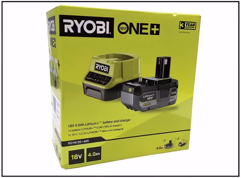 Ryobi RC18120-140X 18 V/4,0 Ah Lithium+ Batteri & Laddare