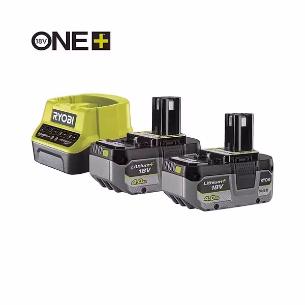 Ryobi One+ Batteriladdare18V & 2 st 4.0Ah batterier