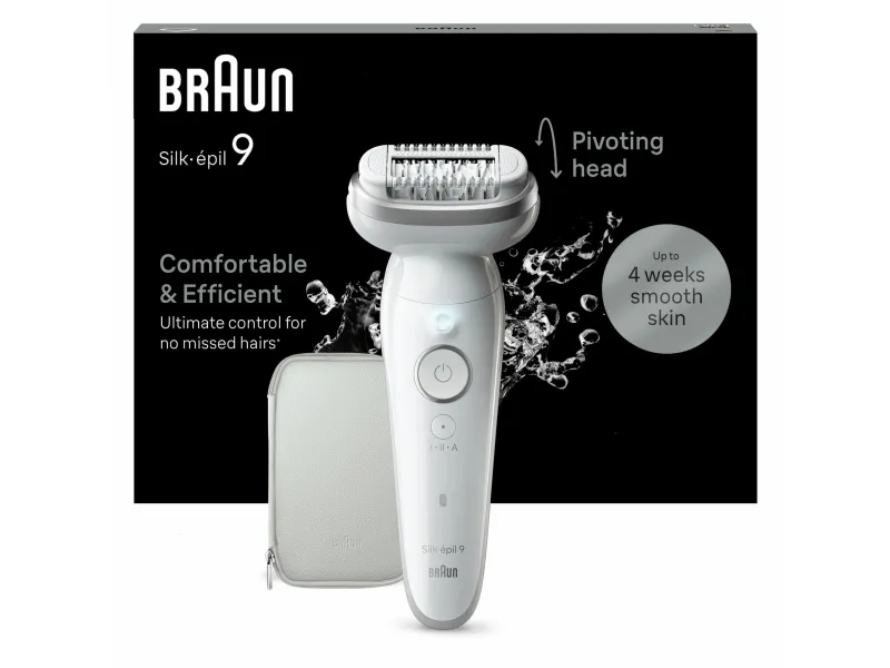 Braun Silk-épil 9 9-011 Epilator för Hårborttagning Vit/Silver