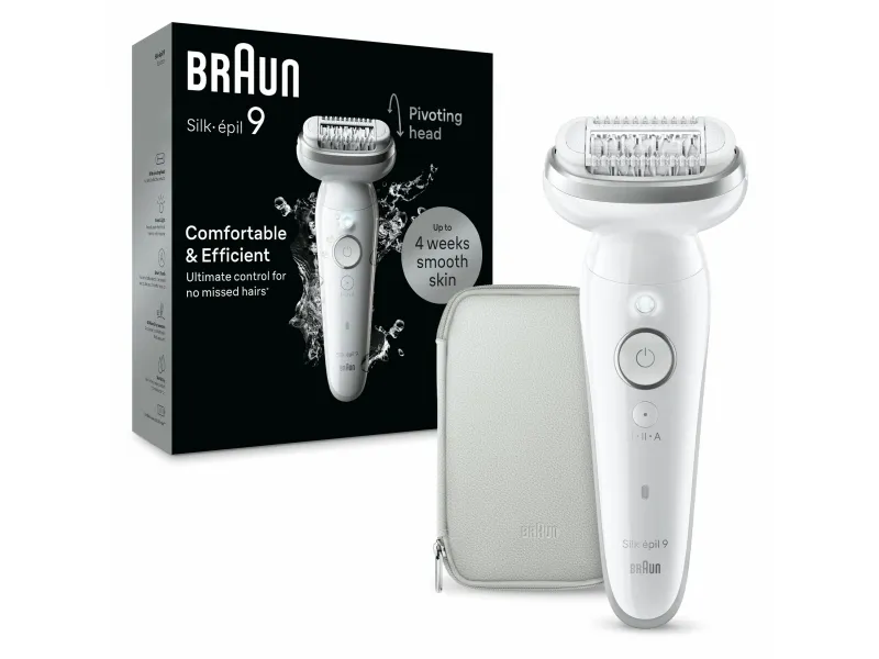 Braun Silk-épil 9 9-011 Epilator för Hårborttagning Vit/Silver