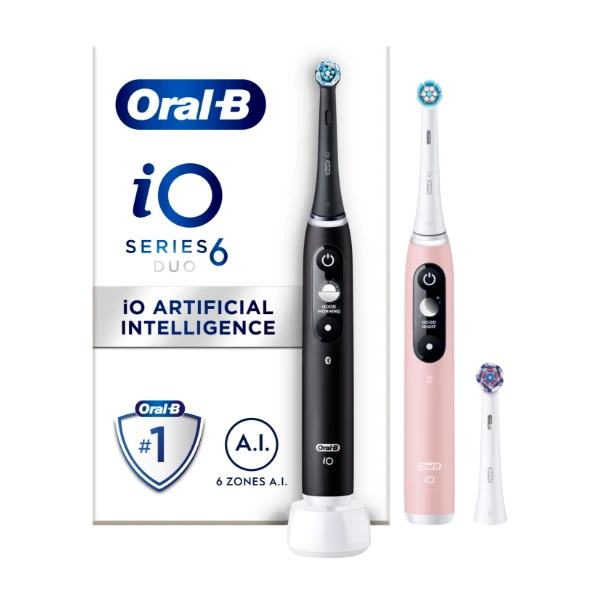 Oral-B iO6 Duo pack 2-pack Eltandborste Black Lava & Pink sand