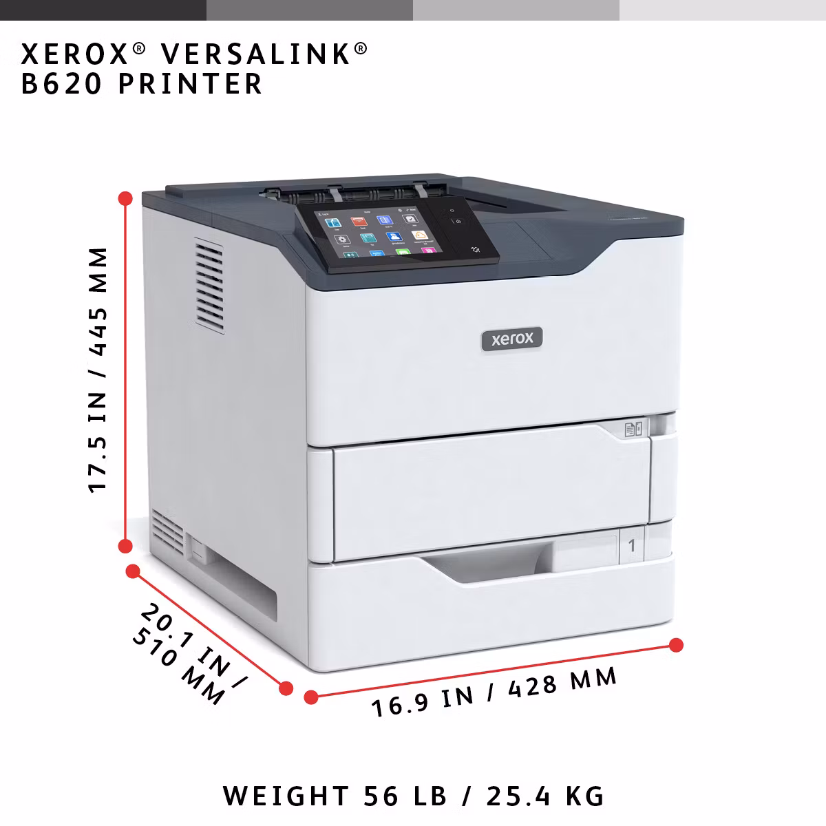 Xerox VersaLink B620 A4 61ppm Duplex Printer PS3 PCL5e/6 2 Trays 650 Sheets