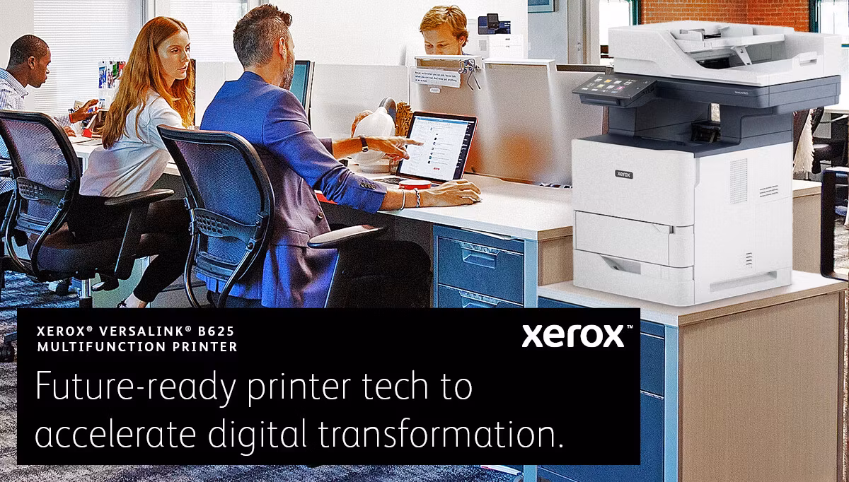 Xerox VersaLink B625 A4 61 sid/min Duplex Kopiering/Utskrift/Skanning/Fax PS3 PCL5e/6 2 fack 650 ark