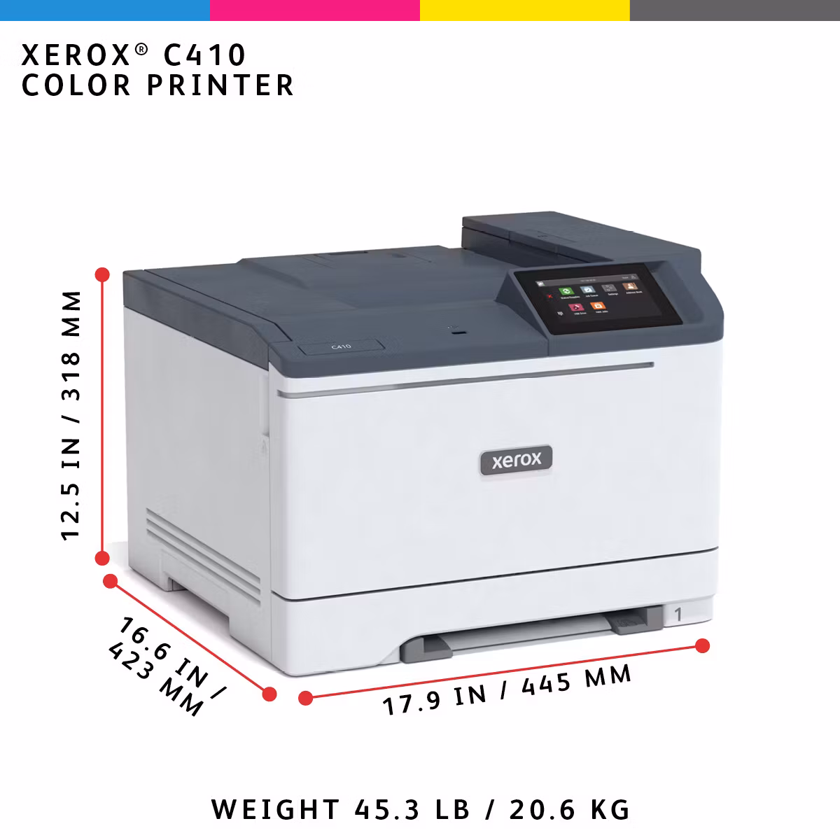 Xerox C410 A4 40 sid/min Duplex-skrivare PS3 PCL5e/6 2 fack 251 ark