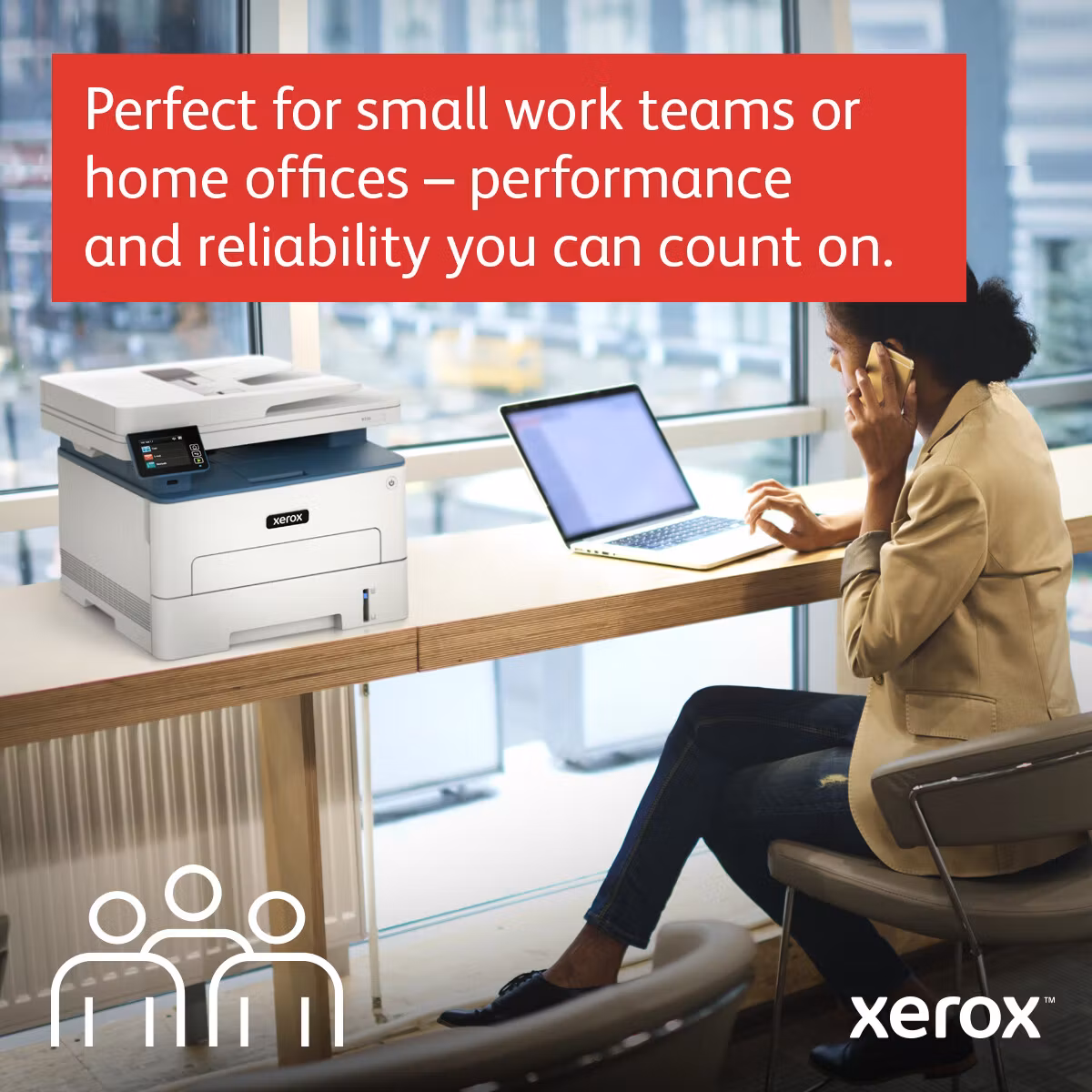 Xerox B235 A4 34 sid/min trådlös duplex skrivare/kopiator/skanner/fax PS3 PCL5e/6 ADF 2 fack totalt 251 ark