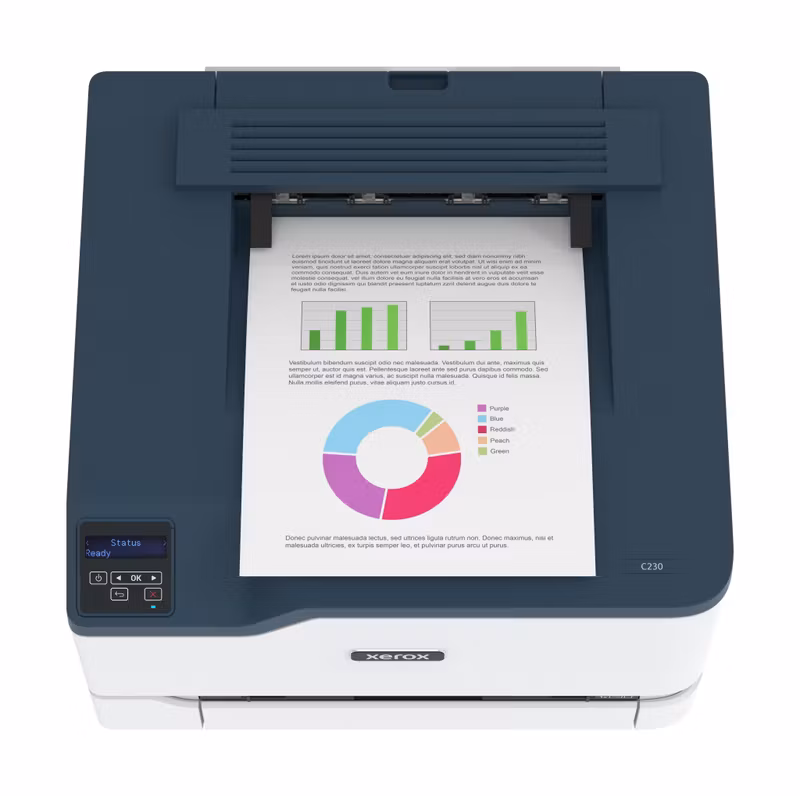 Xerox C230 A4 22 sid/min trådlös duplexskrivare PS3 PCL5e6 2 fack totalt 251 ark