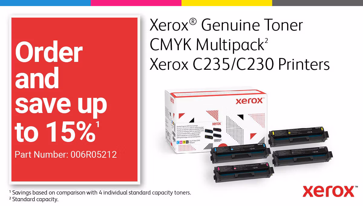 Xerox C230 A4 22 sid/min trådlös duplexskrivare PS3 PCL5e6 2 fack totalt 251 ark
