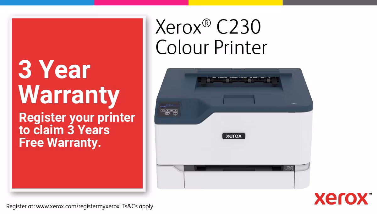 Xerox C230 A4 22 sid/min trådlös duplexskrivare PS3 PCL5e6 2 fack totalt 251 ark