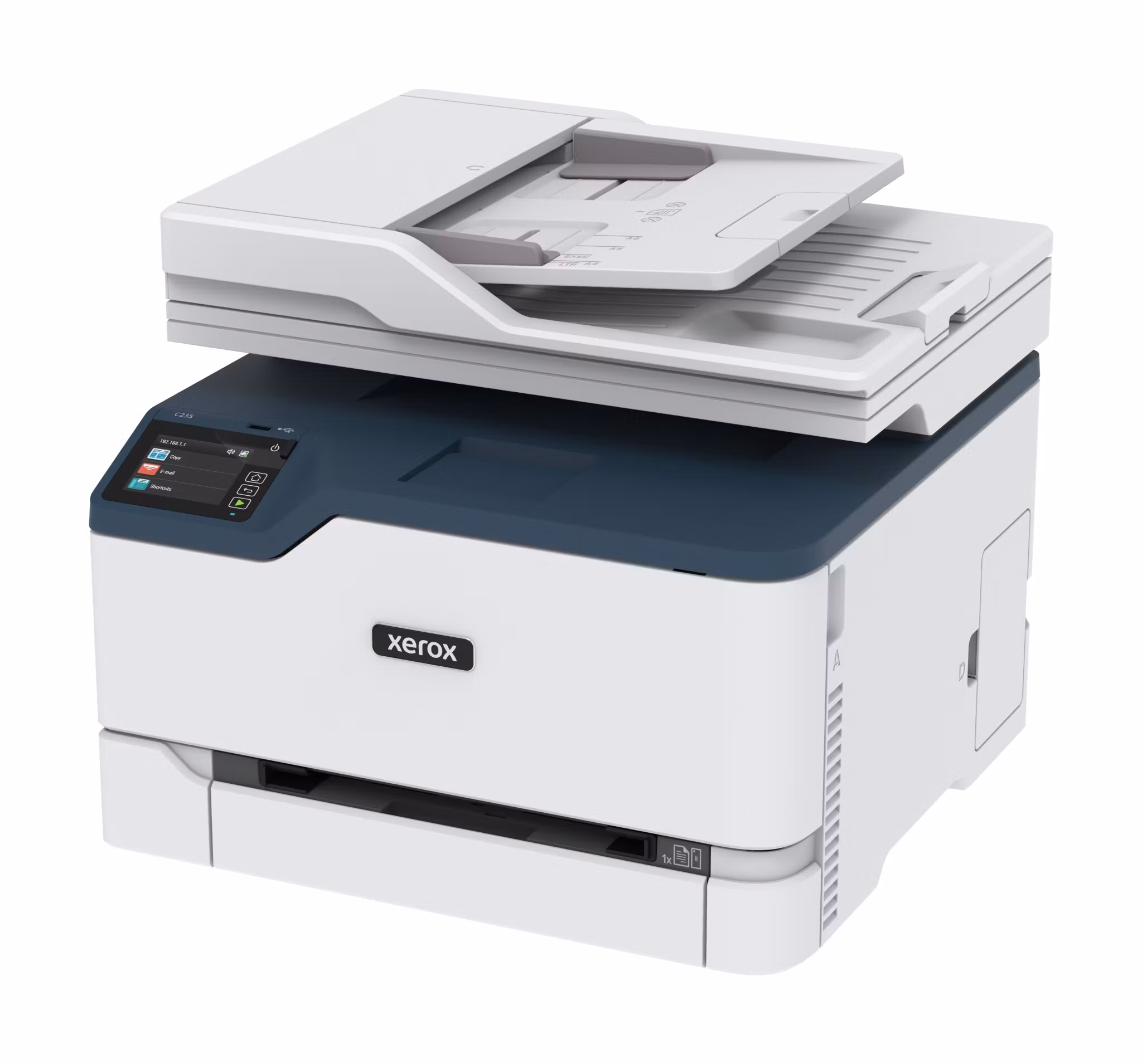 Xerox C235 A4 22 sid/min trådlös kopiator/skrivare/skanner/fax PS3 PCL5e/6 ADF 2 fack totalt 251 ark