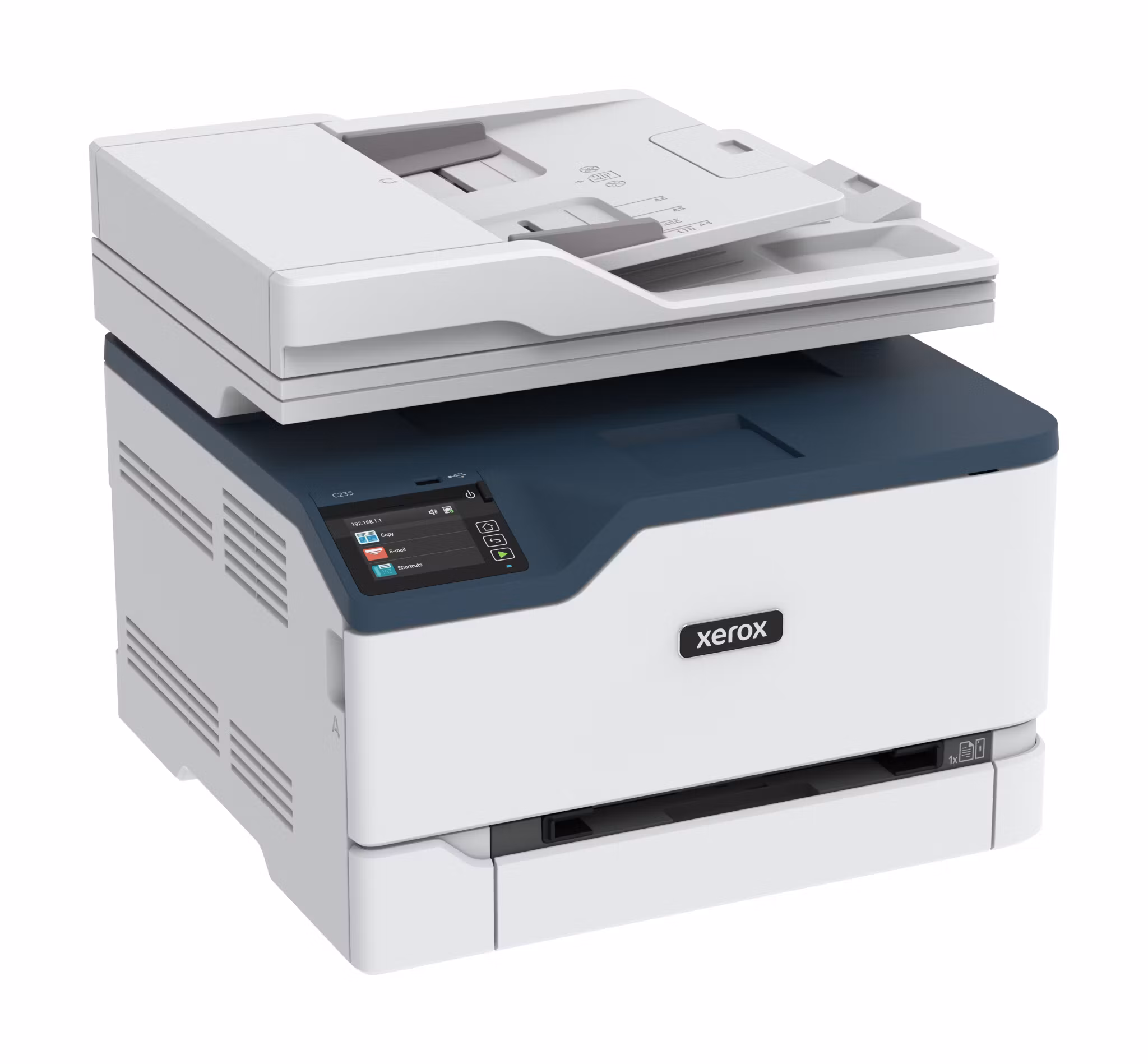 Xerox C235 A4 22 sid/min trådlös kopiator/skrivare/skanner/fax PS3 PCL5e/6 ADF 2 fack totalt 251 ark
