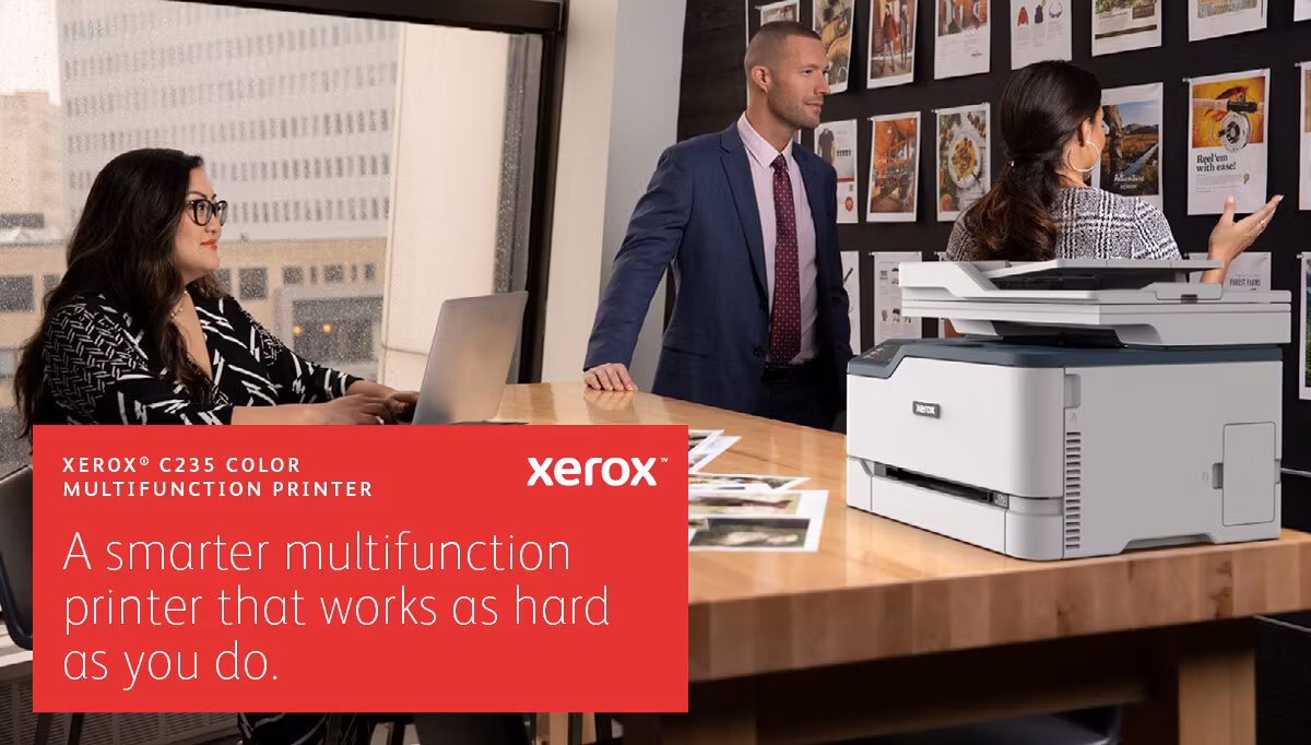 Xerox C235 A4 22 sid/min trådlös kopiator/skrivare/skanner/fax PS3 PCL5e/6 ADF 2 fack totalt 251 ark