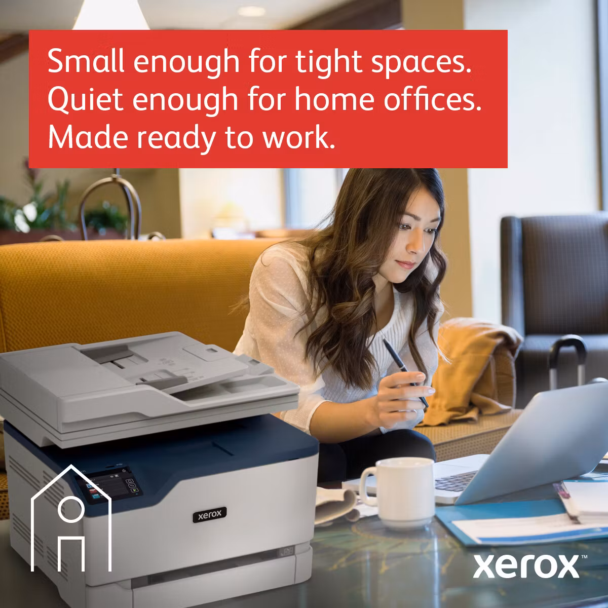 Xerox C235 A4 22 sid/min trådlös kopiator/skrivare/skanner/fax PS3 PCL5e/6 ADF 2 fack totalt 251 ark