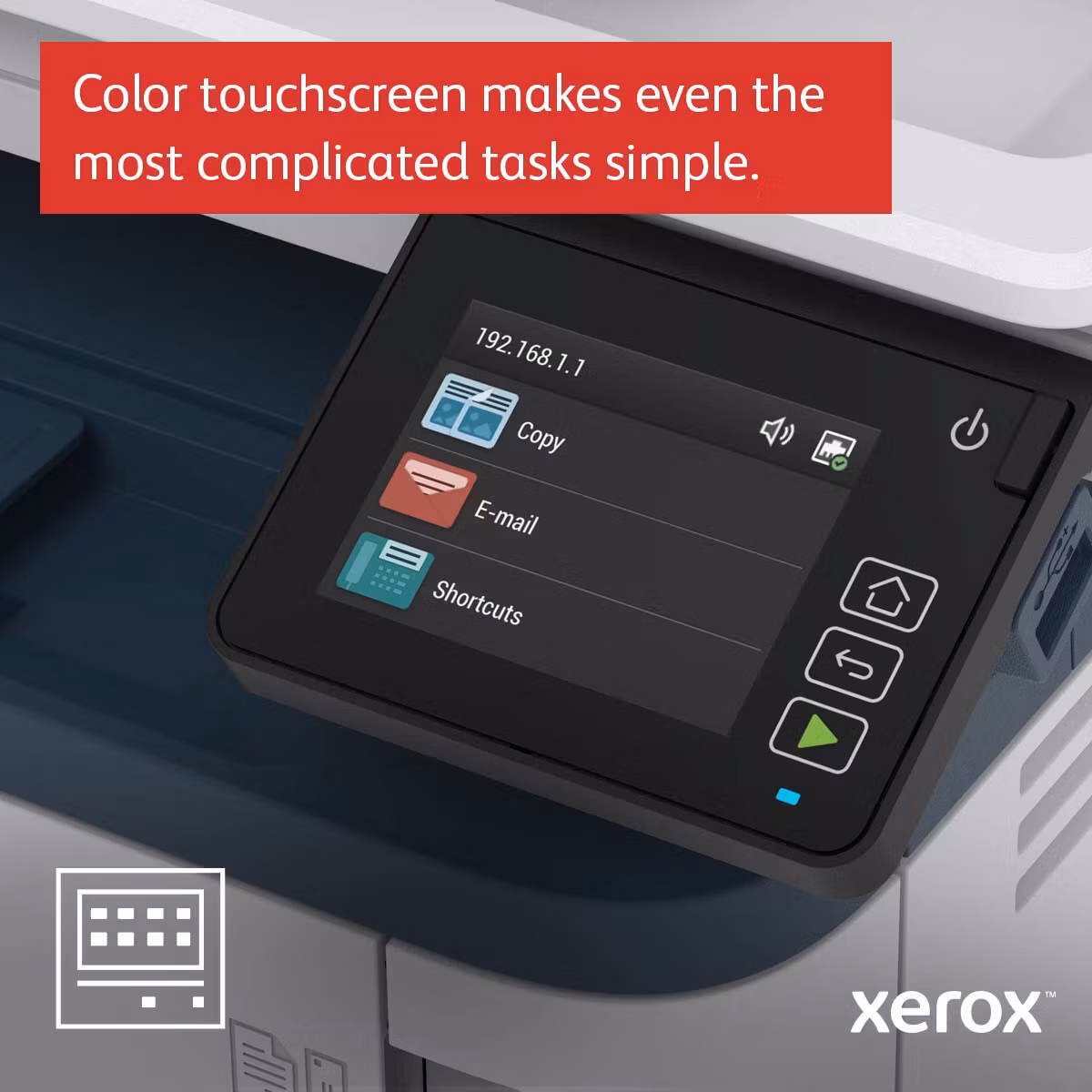 Xerox B305 A4 38 sid/min trådlös multifunktionsskrivare med duplex, kopiering/utskrift/skanning PS3 PCL5e/6, 2 fack, 350 ark