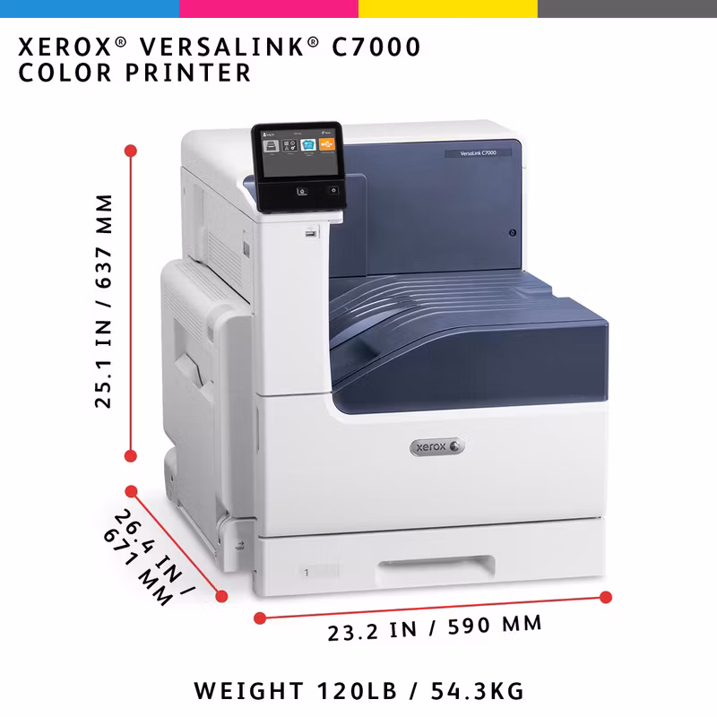 Xerox VersaLink C7000 A3 35/35 ppm duplexskrivare Adobe PS3 PCL5e/6 2 magasin totalt 620 ark