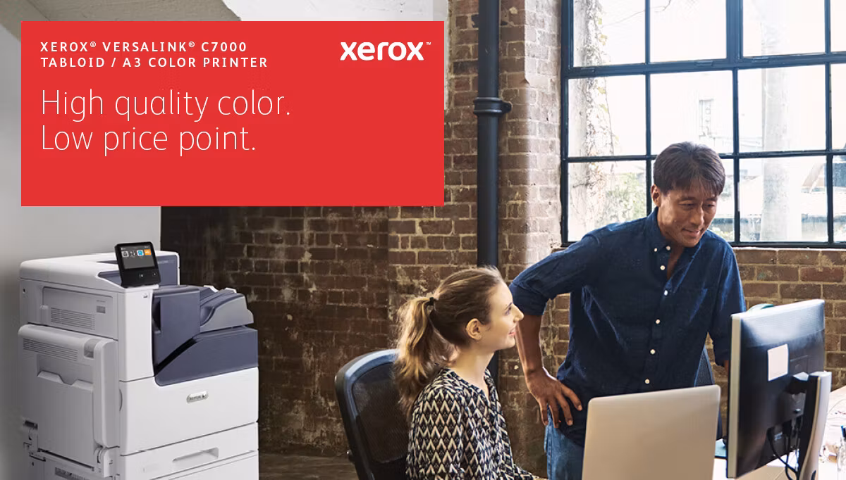 Xerox VersaLink C7000 A3 35/35 ppm duplexskrivare Adobe PS3 PCL5e/6 2 magasin totalt 620 ark