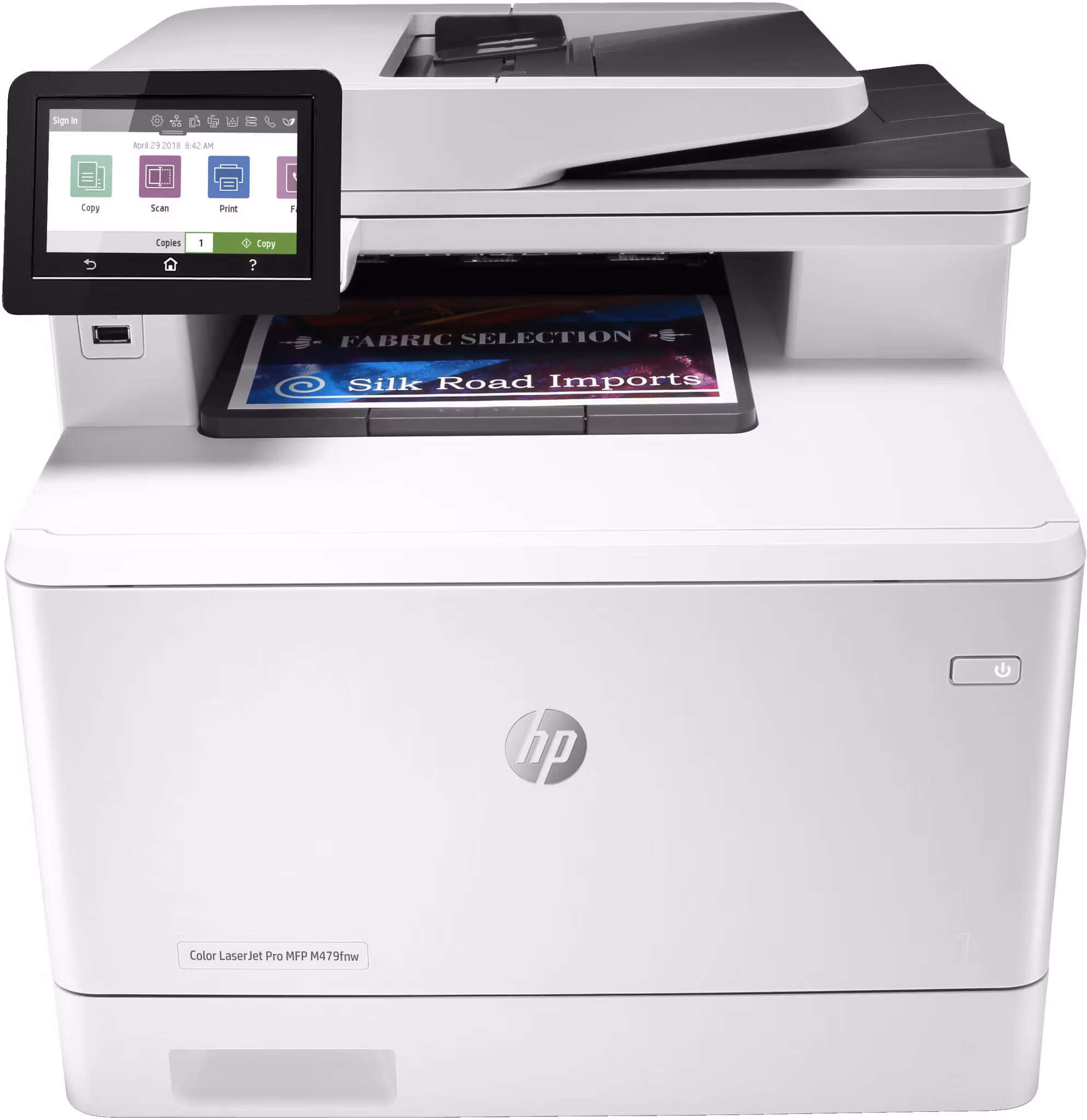 HP Color LaserJet Pro MFP M479fnw, skriv ut, kopiera, skanna, faxa, e‑post, skanna till e‑post/PDF; 50-arks ADF utan krökning