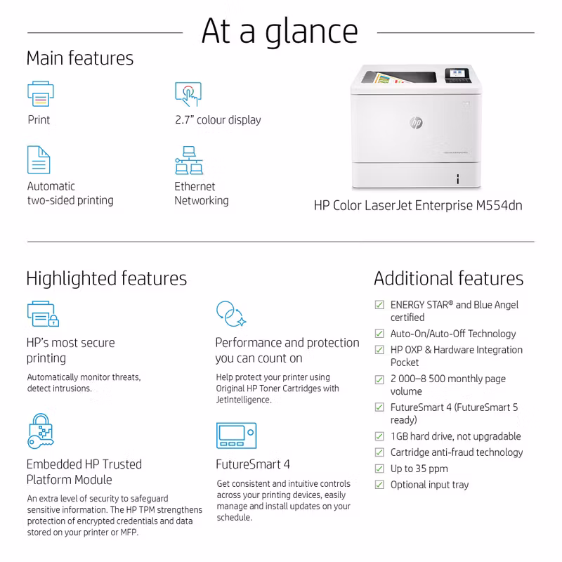 HP Color LaserJet Enterprise M554dn-skrivare