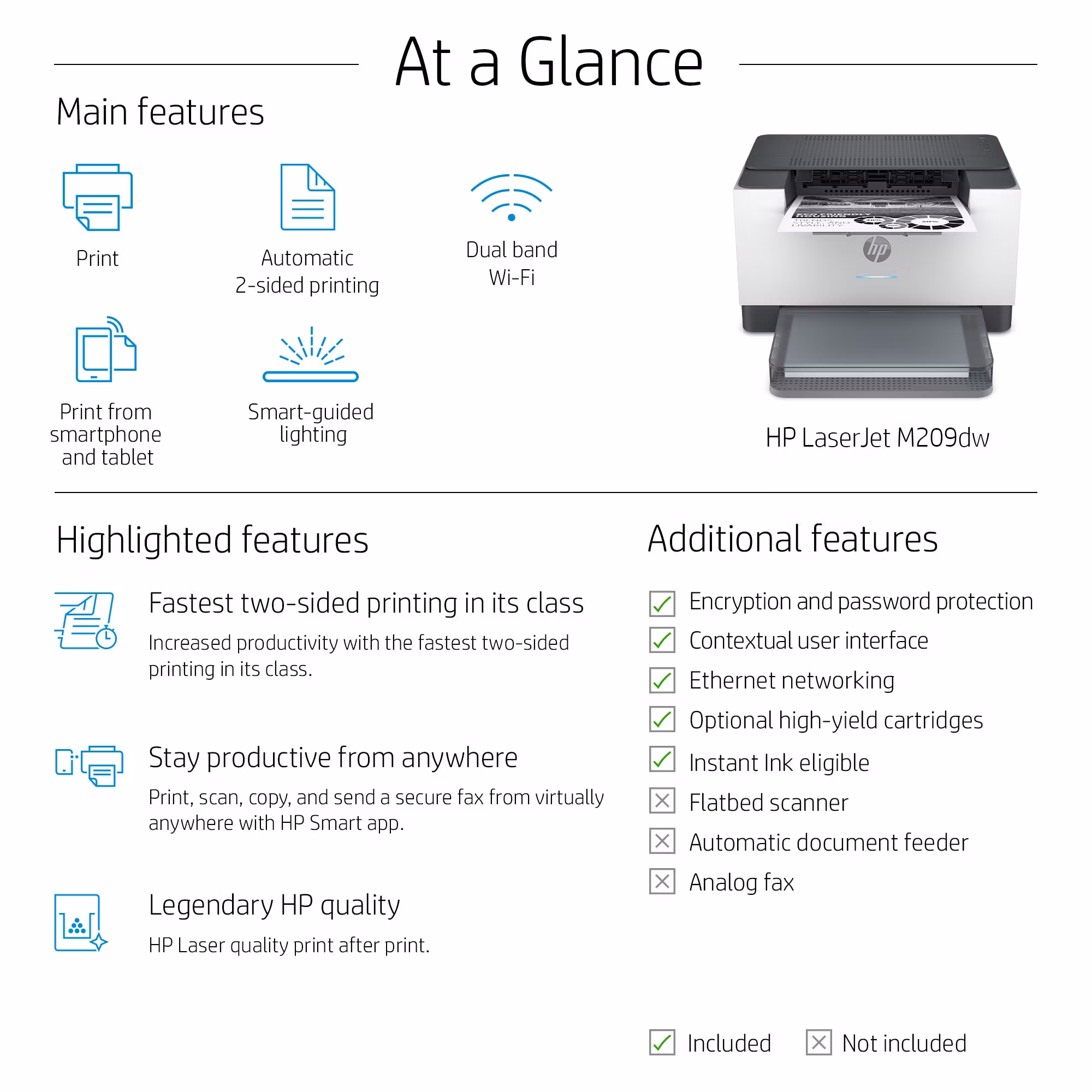 HP LaserJet M209dw-skrivare