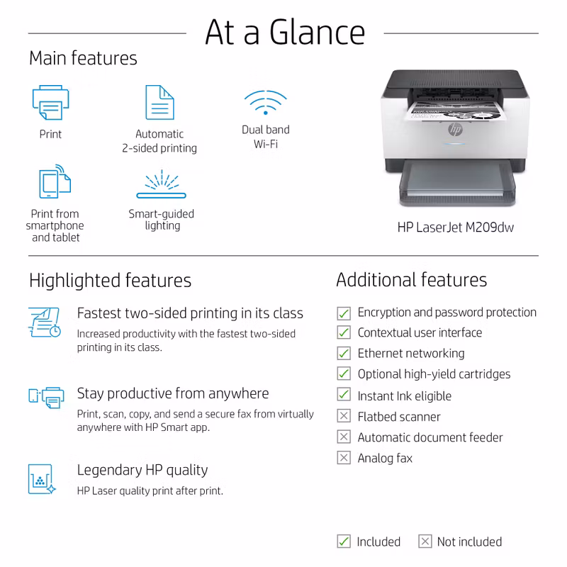 HP LaserJet M209dw-skrivare