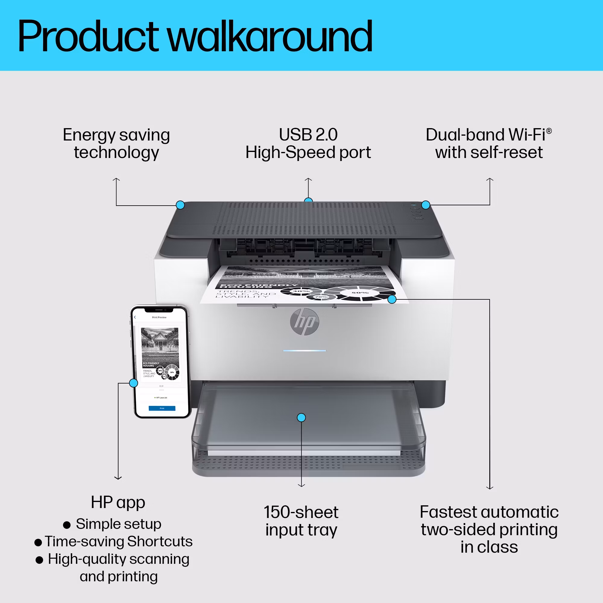 HP LaserJet M209dw-skrivare