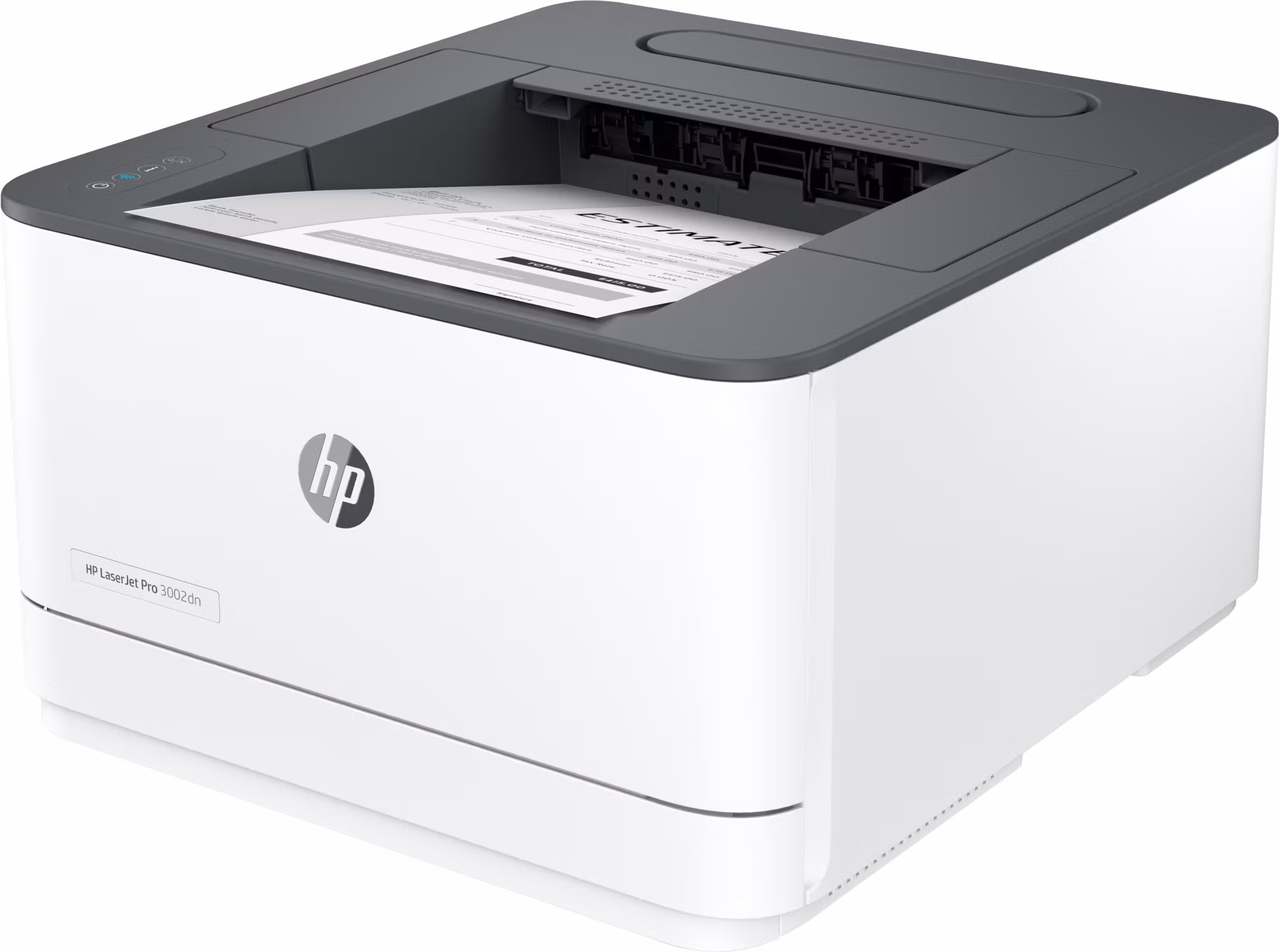 HP LaserJet Pro 3002dn-skrivare, svartvit, skrivare för små och medelstora företag, utskrift, Dualband Wi‑Fi, stark säkerhet, energieffektiv, snabb första sida, dubbelsidig utskrift, Roam