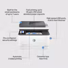 HP LaserJet Pro 3002dn-skrivare, svartvit, skrivare för små och medelstora företag, utskrift, Dualband Wi‑Fi, stark säkerhet, energieffektiv, snabb första sida, dubbelsidig utskrift, Roam