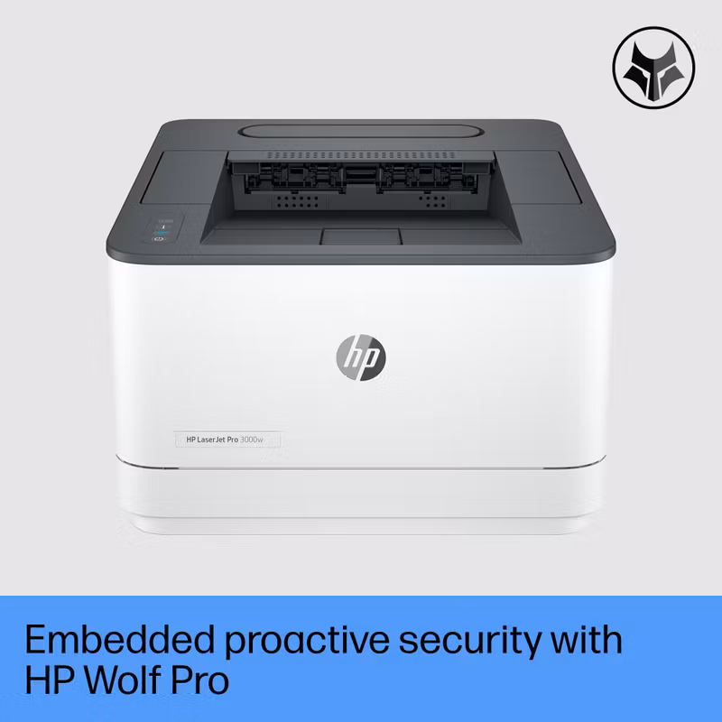 HP LaserJet Pro 3002dn-skrivare, svartvit, skrivare för små och medelstora företag, utskrift, Dualband Wi‑Fi, stark säkerhet, energieffektiv, snabb första sida, dubbelsidig utskrift, Roam