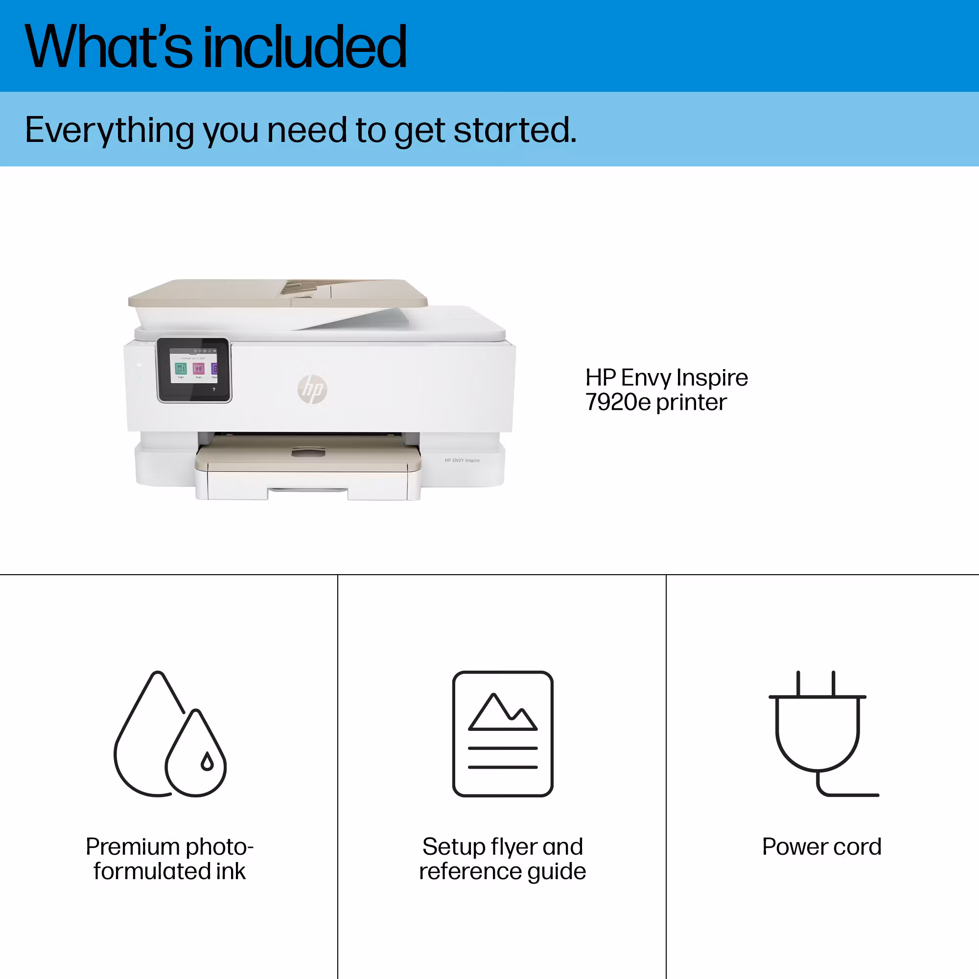 HP ENVY Inspire 7920e trådlös multifunktionsskrivare i färg, Instant Ink; kopiator, skanner