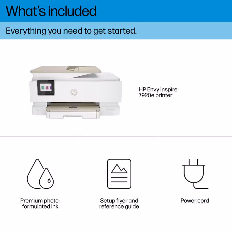 HP ENVY Inspire 7920e trådlös multifunktionsskrivare i färg, Instant Ink; kopiator, skanner