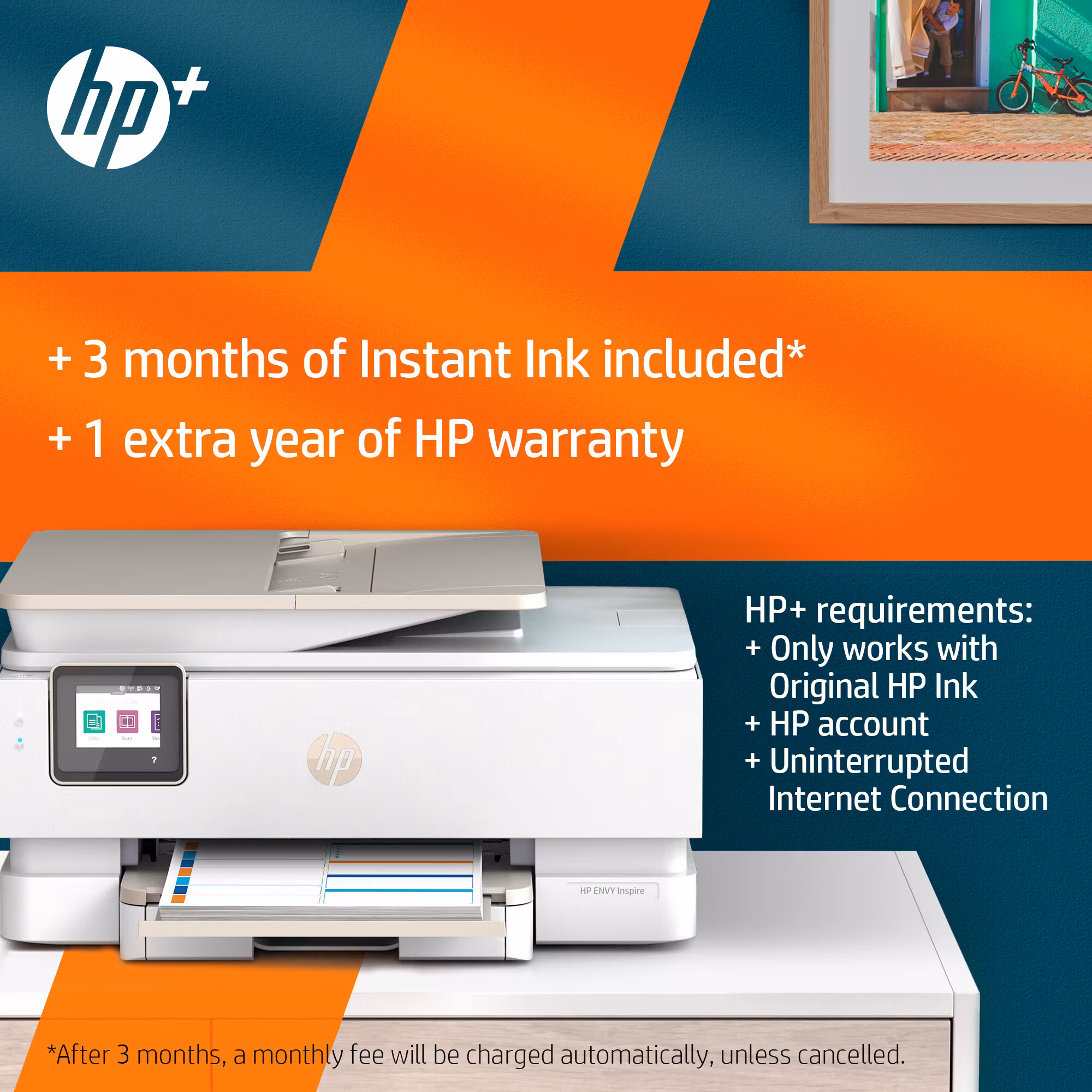 HP ENVY Inspire 7920e trådlös multifunktionsskrivare i färg, Instant Ink; kopiator, skanner