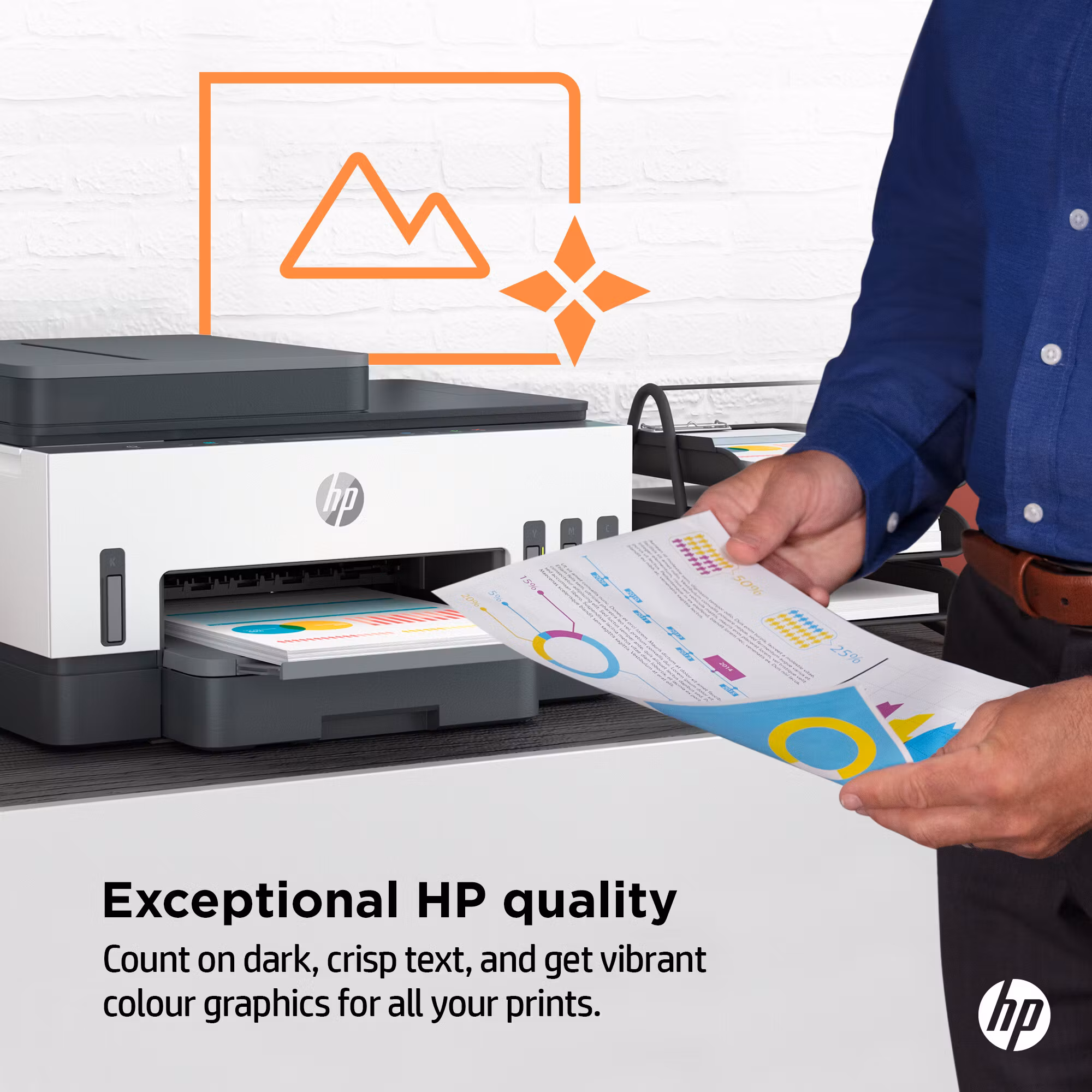 HP Smart Tank 7305 trådlös multifunktionsskrivare i färg, dubbelsidig utskrift; kopiator, skanner