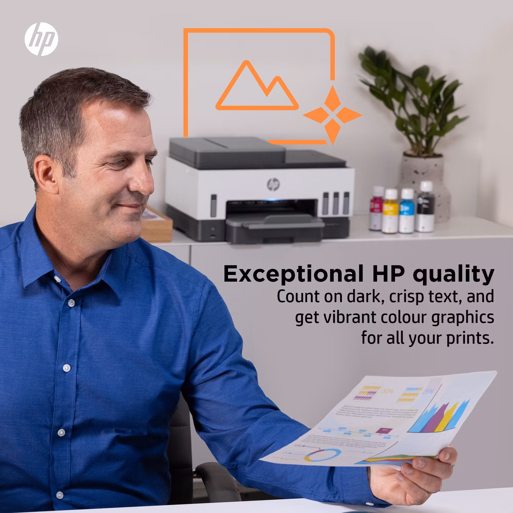 HP Smart Tank 7605 trådlös multifunktionsskrivare i färg, dubbelsidig utskrift; kopiator, skanner