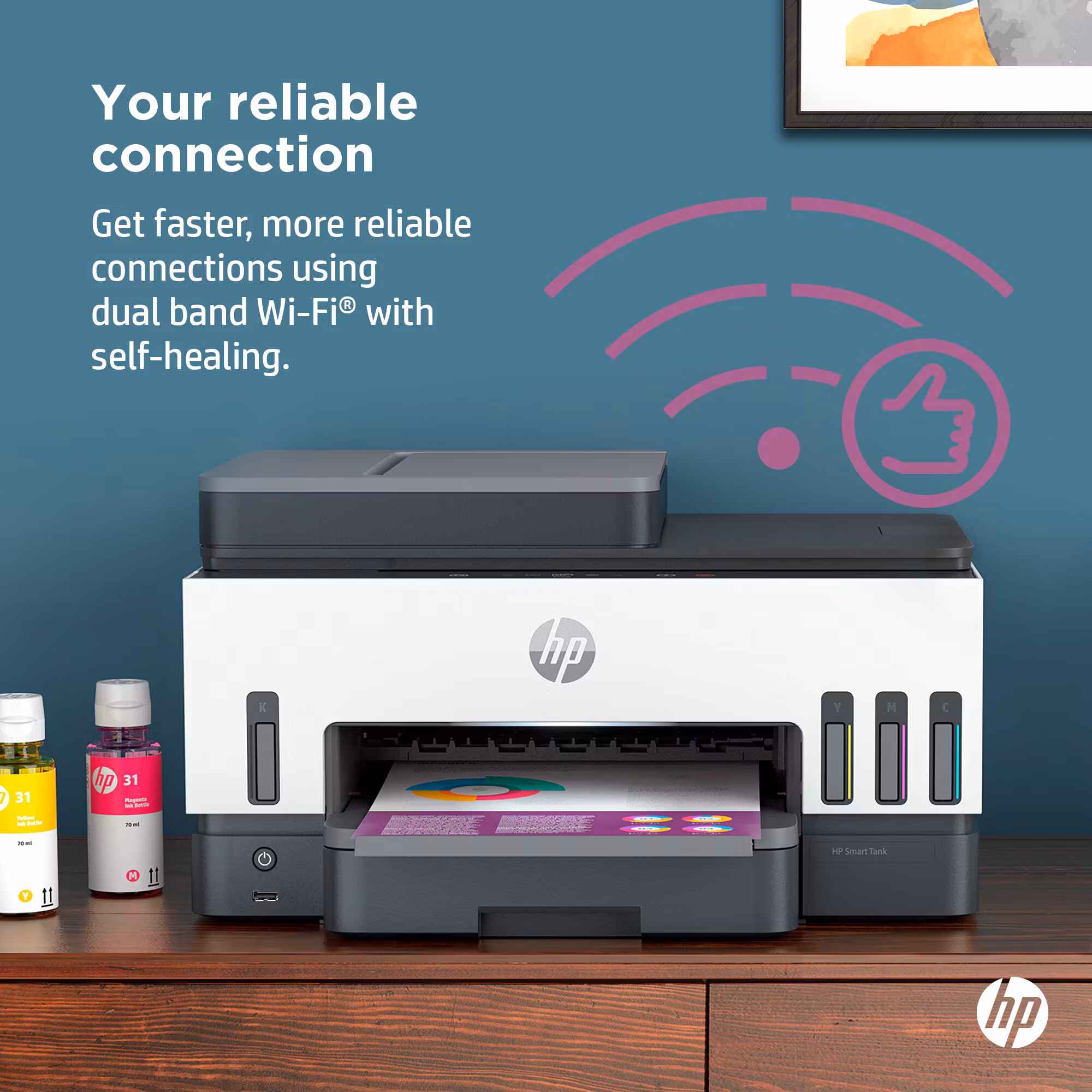 HP Smart Tank 7605 trådlös multifunktionsskrivare i färg, dubbelsidig utskrift; kopiator, skanner