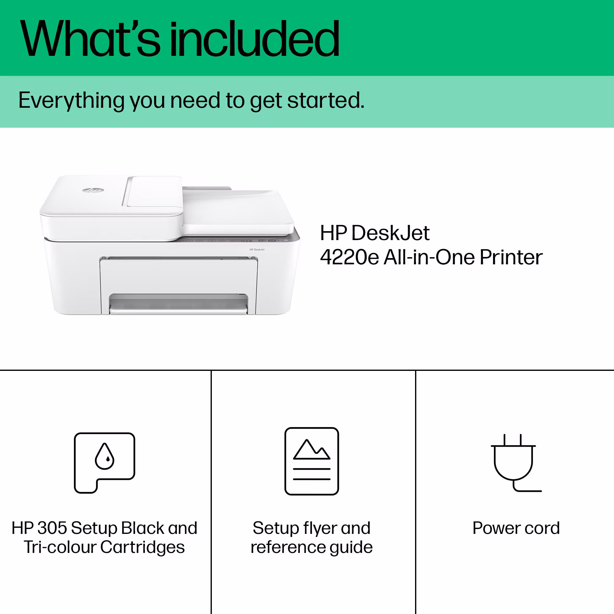 HP DeskJet 4220e trådlös multifunktionsskrivare i färg, Instant Ink; kopiator, skanner