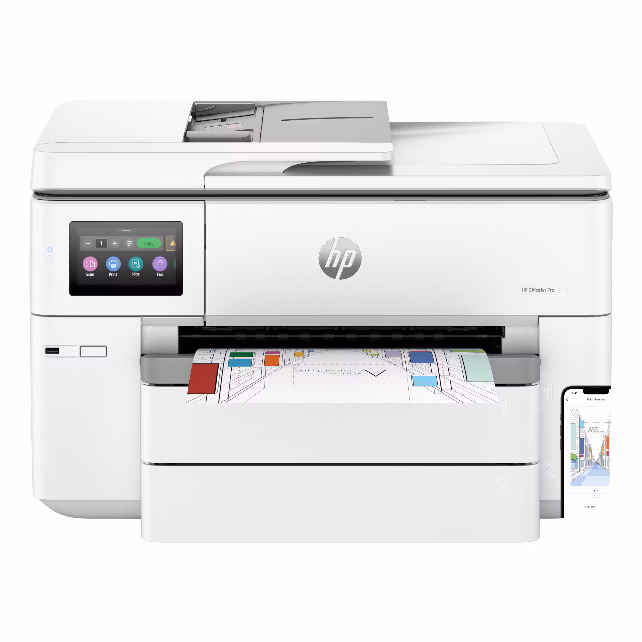 HP OfficeJet Pro 9730e trådlös multifunktionsskrivare i färg, Instant Ink; dubbelsidig utskrift