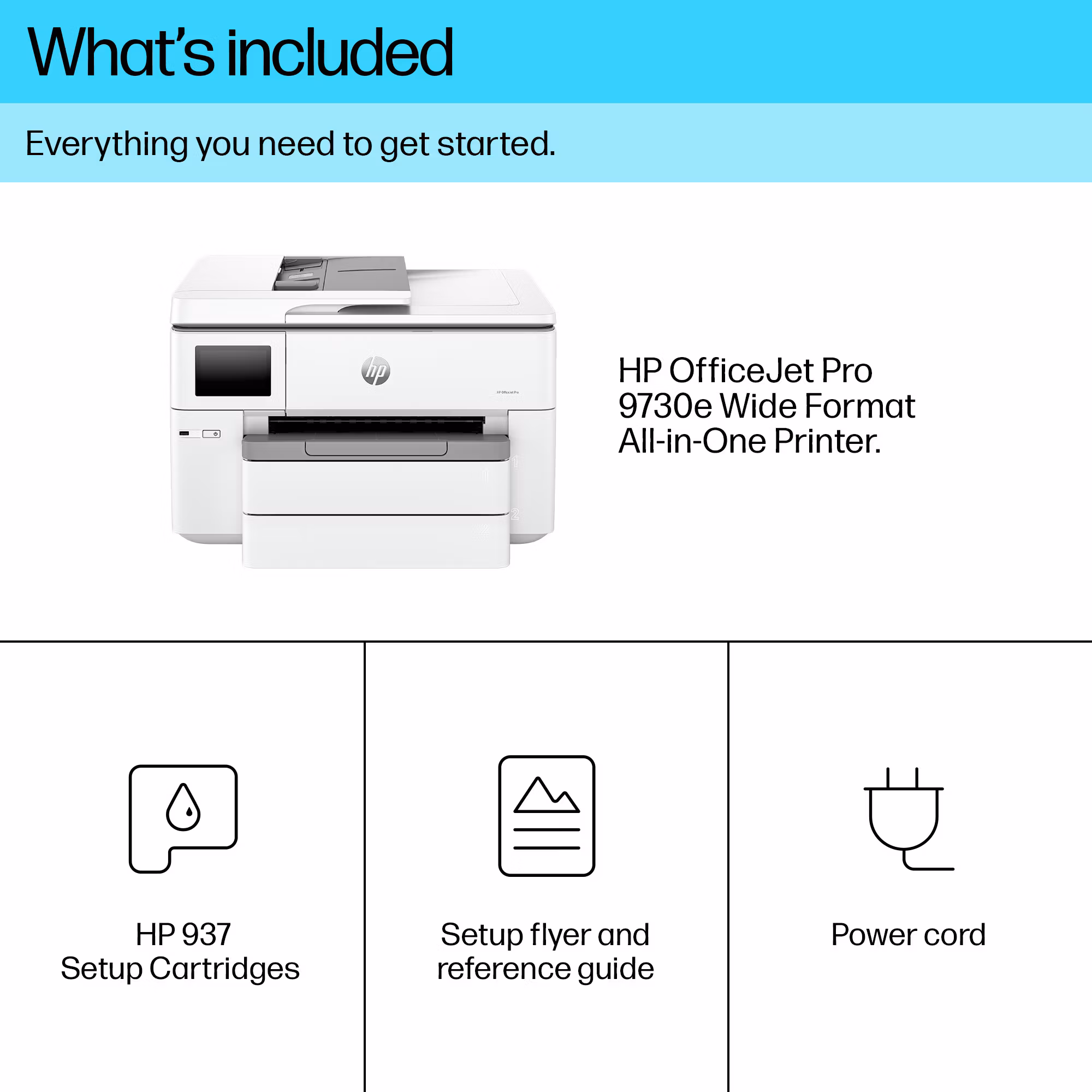 HP OfficeJet Pro 9730e trådlös multifunktionsskrivare i färg, Instant Ink; dubbelsidig utskrift