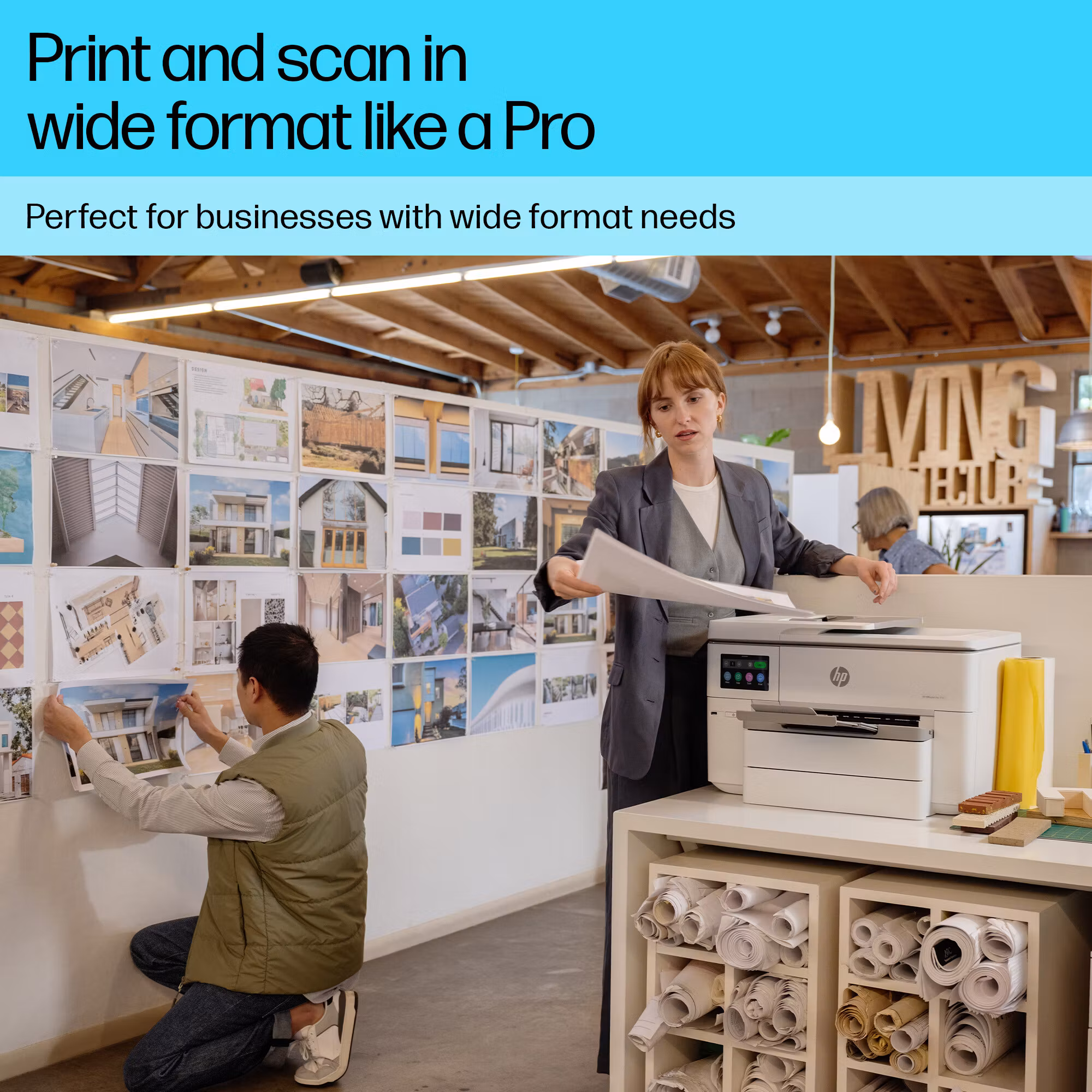 HP OfficeJet Pro 9730e trådlös multifunktionsskrivare i färg, Instant Ink; dubbelsidig utskrift