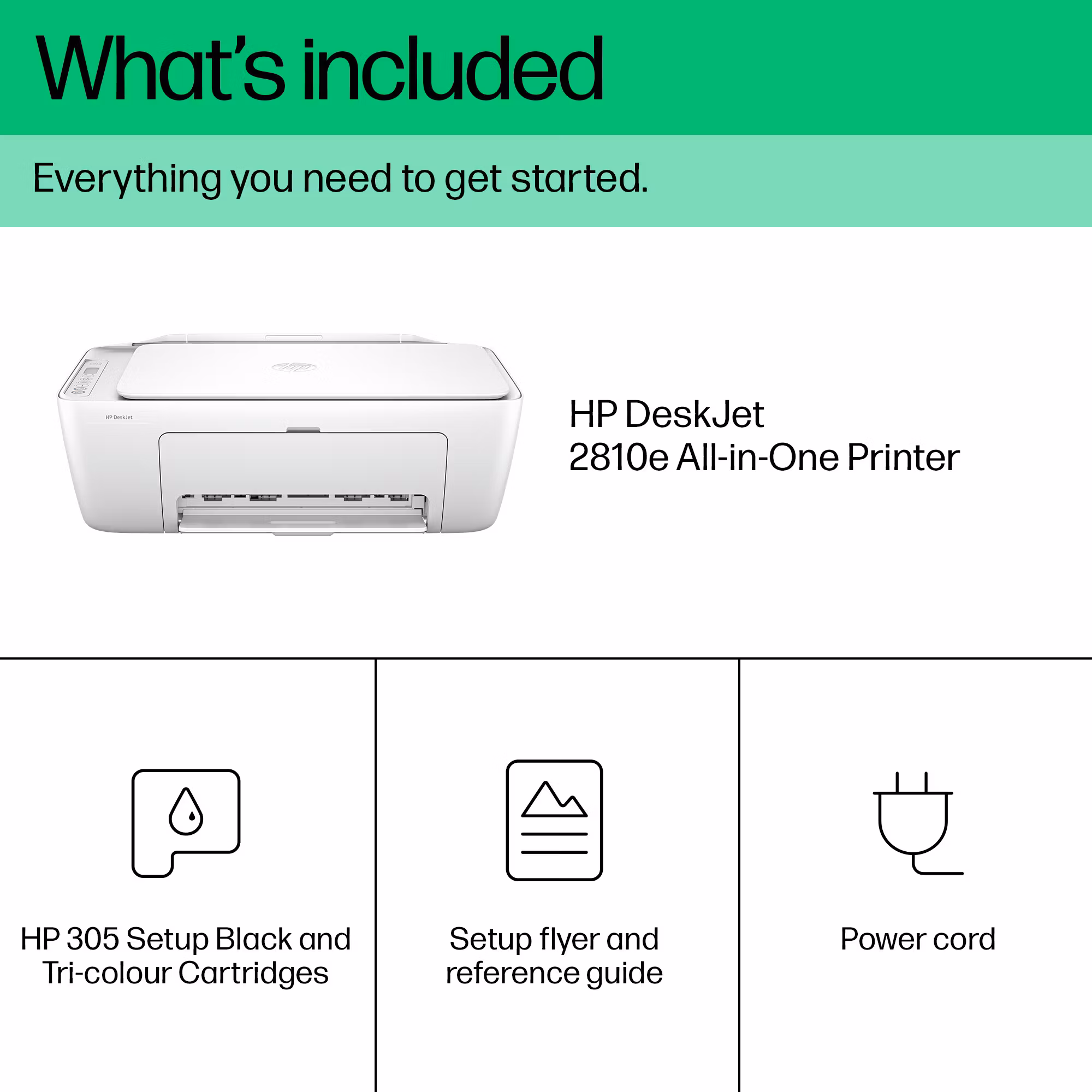 HP DeskJet 2810e trådlös multifunktionsskrivare i färg, Instant Ink; kopiator, skanner