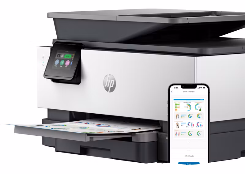 HP OfficeJet Pro 9122e trådlös multifunktionsskrivare i färg, Instant Ink, dubbelsidig utskrift