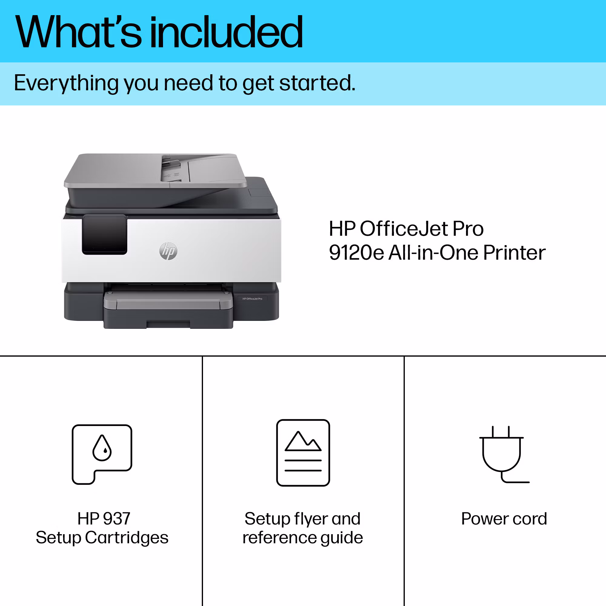 HP OfficeJet Pro 9120e trådlös multifunktionsskrivare i färg, Instant Ink; dubbelsidig utskrift