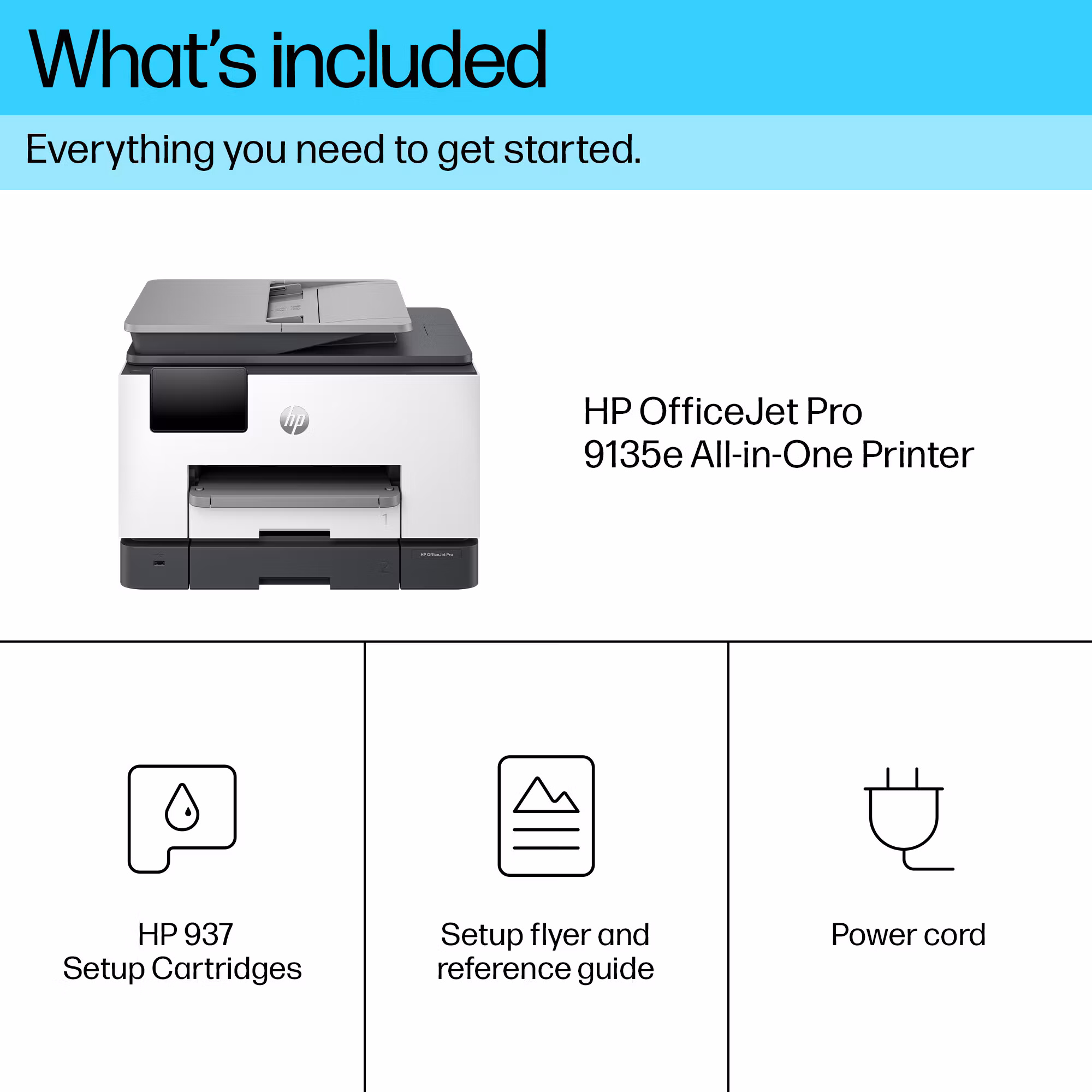 HP OfficeJet Pro 9135e trådlös multifunktionsskrivare i färg, Instant Ink, dubbelsidig utskrift