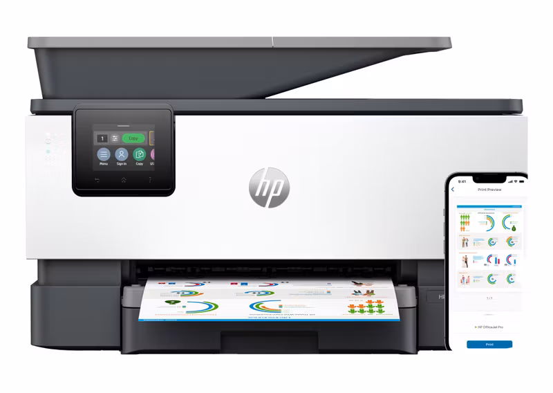 HP OfficeJet Pro 9120b trådlös multifunktionsskrivare i färg, dubbelsidig utskrift; kopiator, skanner