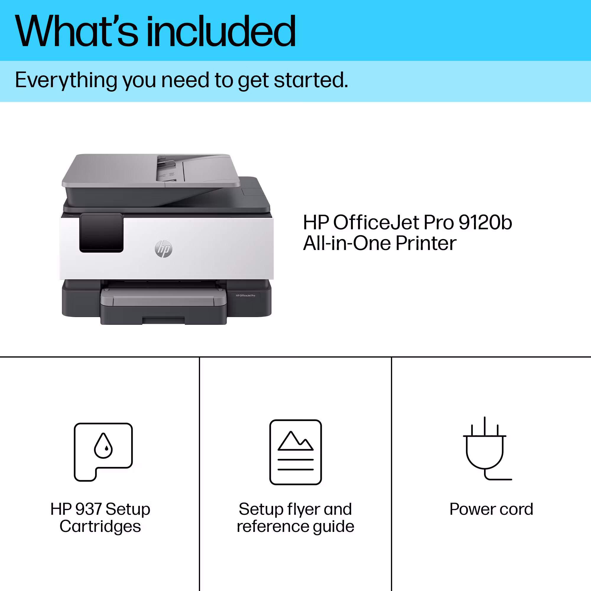 HP OfficeJet Pro 9120b trådlös multifunktionsskrivare i färg, dubbelsidig utskrift; kopiator, skanner