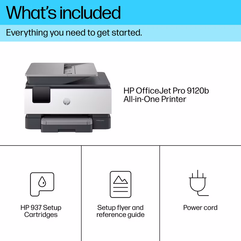 HP OfficeJet Pro 9120b trådlös multifunktionsskrivare i färg, dubbelsidig utskrift; kopiator, skanner