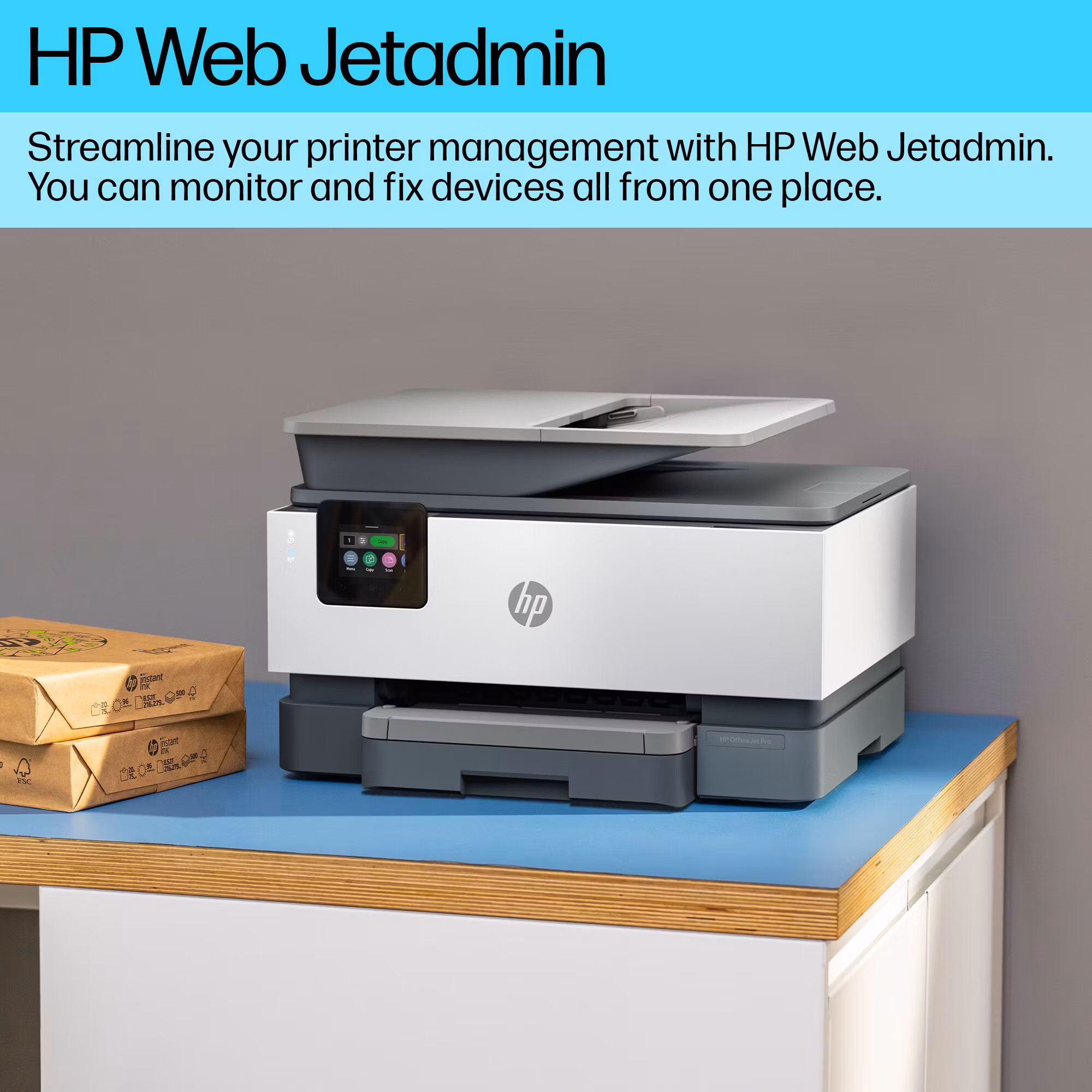 HP OfficeJet Pro 9120b trådlös multifunktionsskrivare i färg, dubbelsidig utskrift; kopiator, skanner