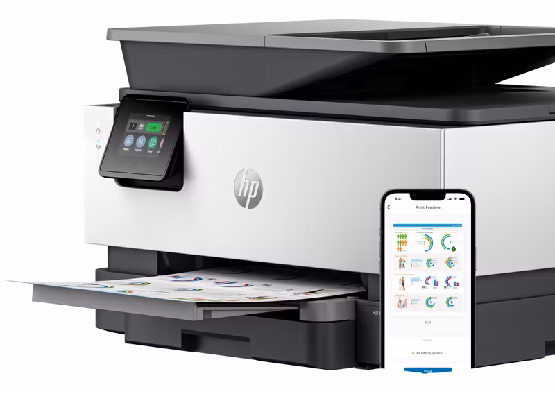 HP OfficeJet Pro 9120b trådlös multifunktionsskrivare i färg, dubbelsidig utskrift; kopiator, skanner