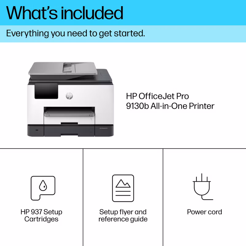 HP OfficeJet Pro 9130b trådlös multifunktionsskrivare i färg, dubbelsidig utskrift; kopiator, skanner