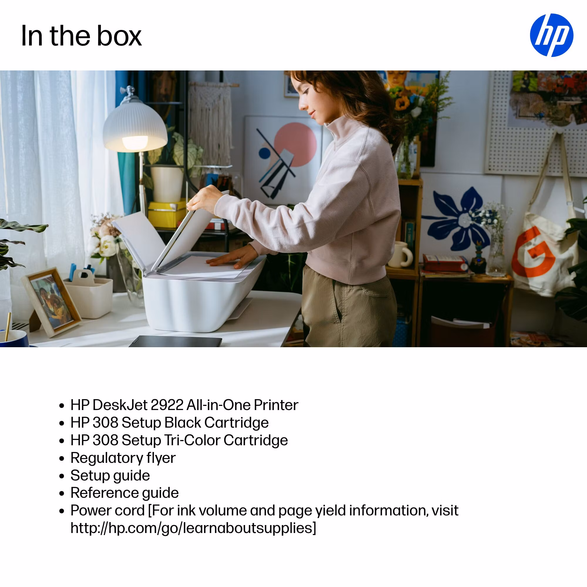HP DeskJet 2922 trådlös multifunktionsskrivare i färg