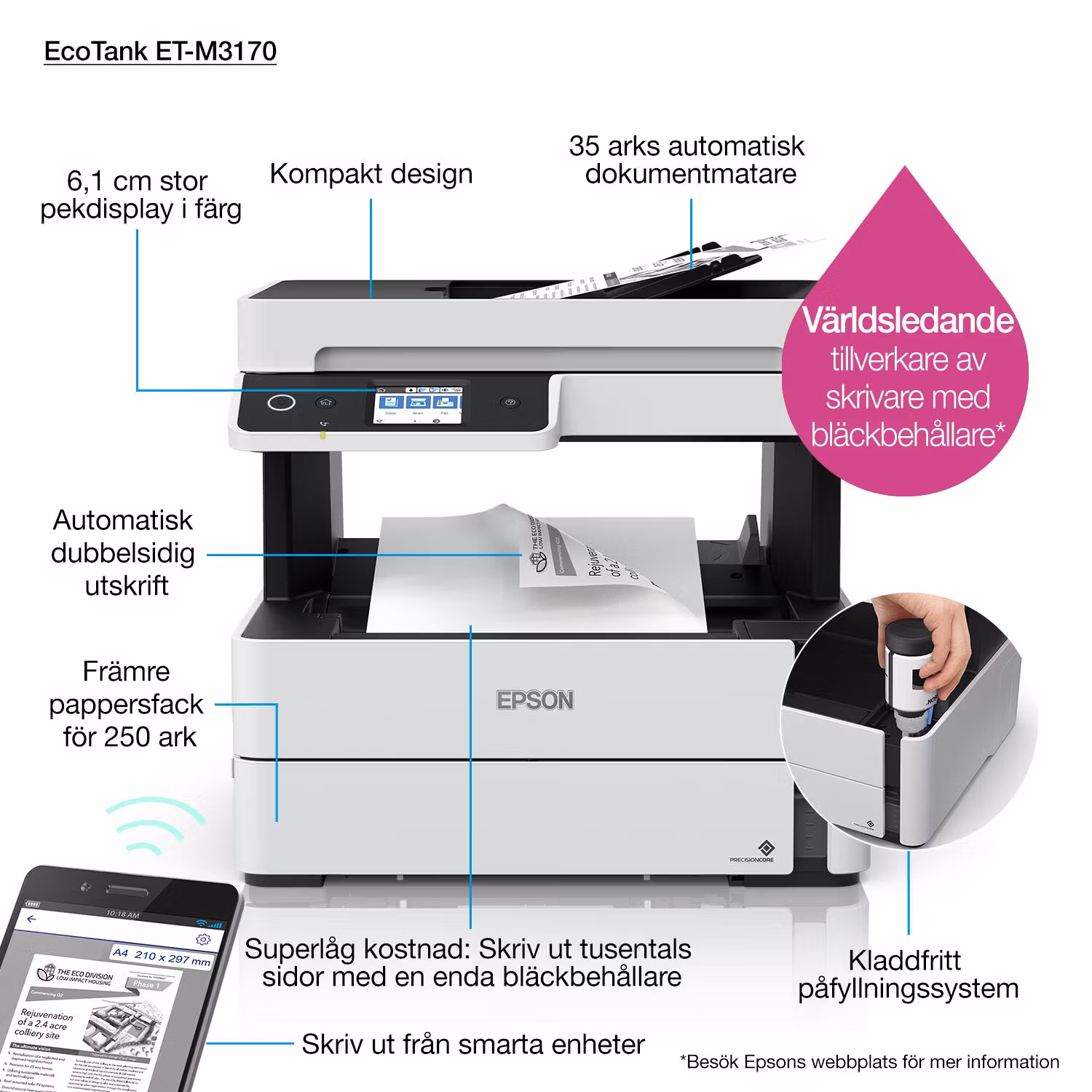 Epson EcoTank M3170 Inkjet A4 1200 x 2400 DPI 39 ppm Wi-Fi